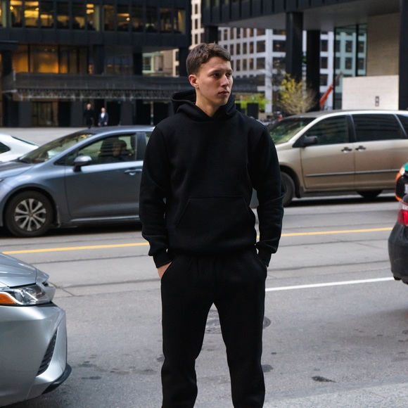 NEW black warm hoodie & joggers sets, fleece model ❄️ - Picture 3 of 5